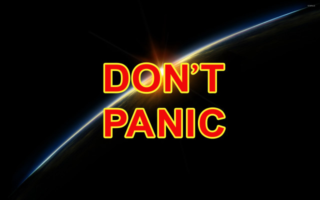 Dont panic black background red #2 free wallpaper - medium preview image