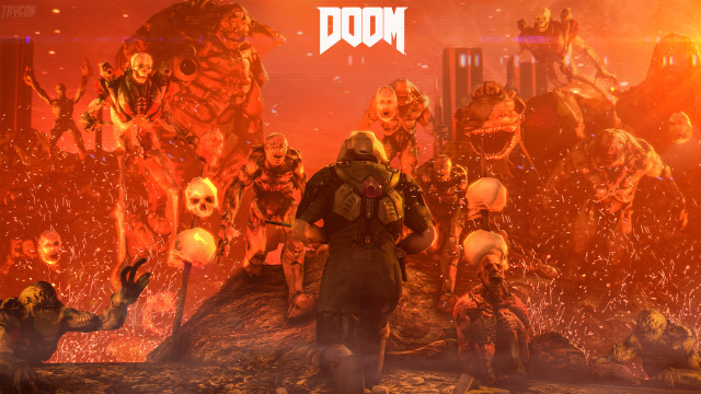 Zombies red room demon group free wallpaper - medium preview image