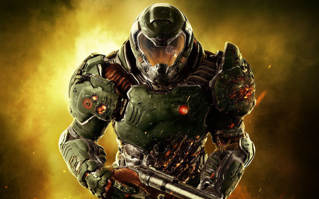 Man green suit gun yellow free wallpaper - medium preview image