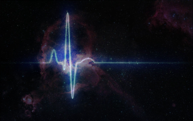 Heartbeat space stars hologram aurora free wallpaper - medium preview image