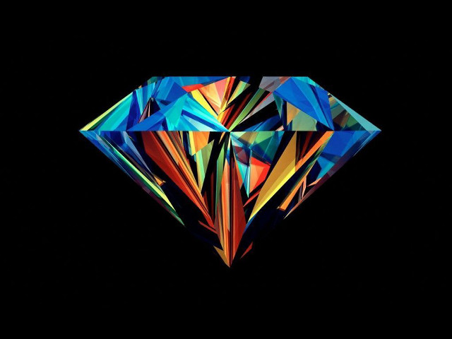 Diamond hologram black background android free wallpaper - medium preview image