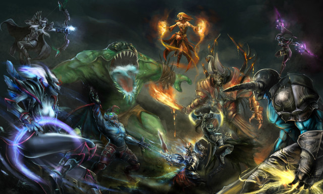 Group dark room demonic creatures free wallpaper - medium preview image