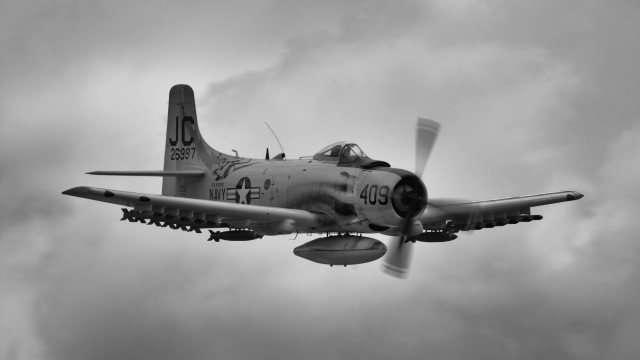 Small airplane cloudy sky propellers free wallpaper - medium preview image