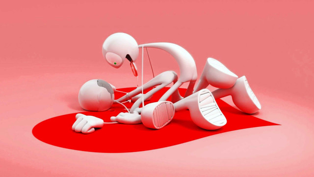 White cartoon character red substance free wallpaper - medium preview image
