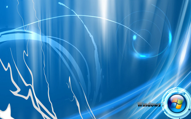 Blue abstract background white bird #2 free wallpaper - medium preview image