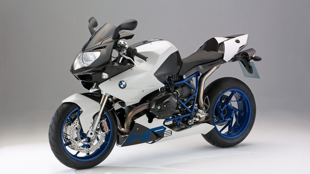 White blue motorcycle grey background free wallpaper - medium preview image