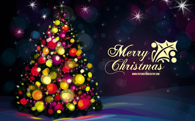 Christmas tree lights merry message #2 free wallpaper - medium preview image