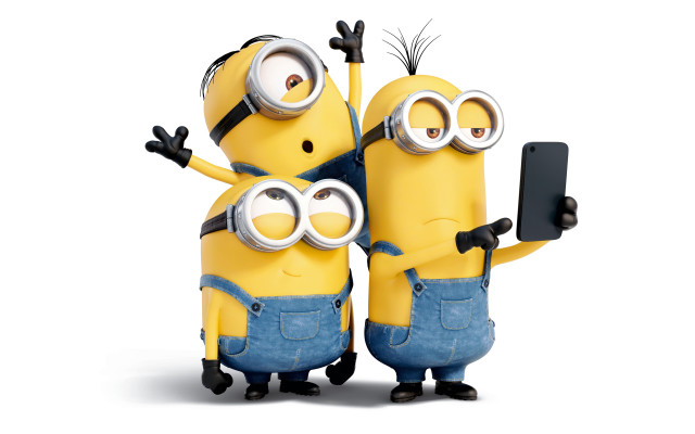 Minions cell phones holding image free wallpaper - medium preview image