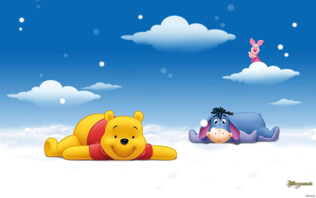 Winnie pooh eeeyore piggy snow free wallpaper - medium preview image