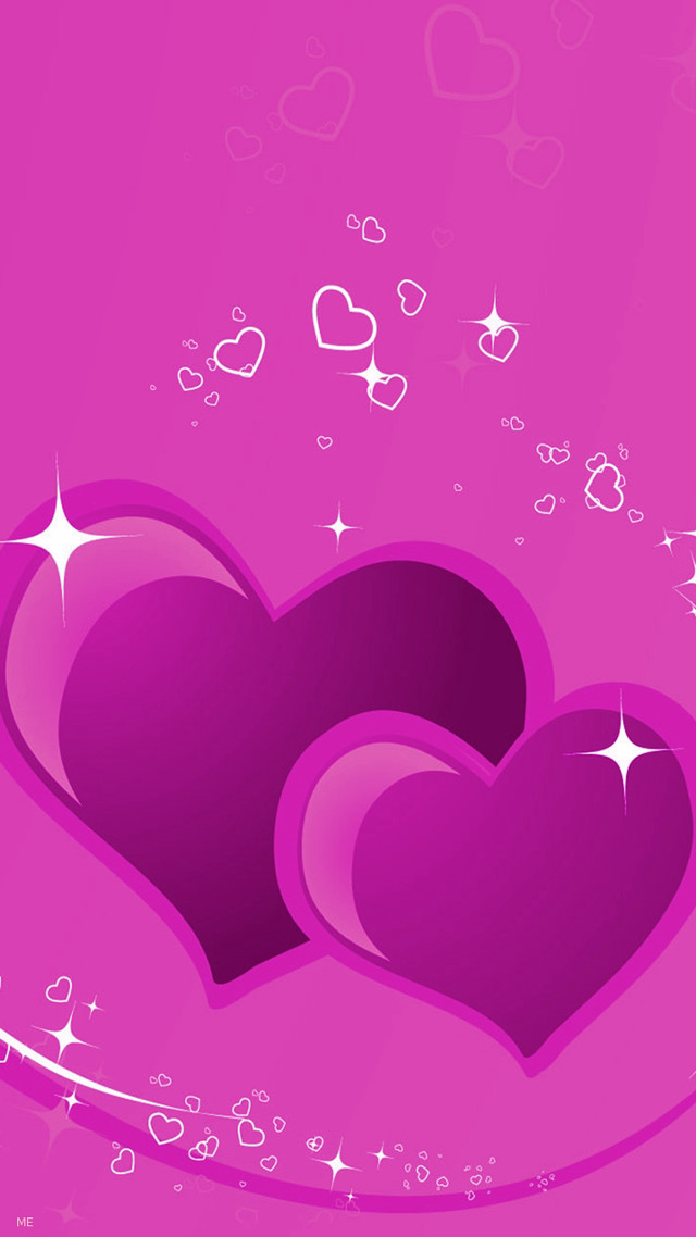 Hearts pink background stars bubbles free wallpaper - medium preview image