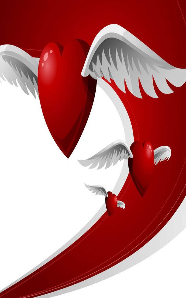 Heart wings heart two hearts free wallpaper - medium preview image