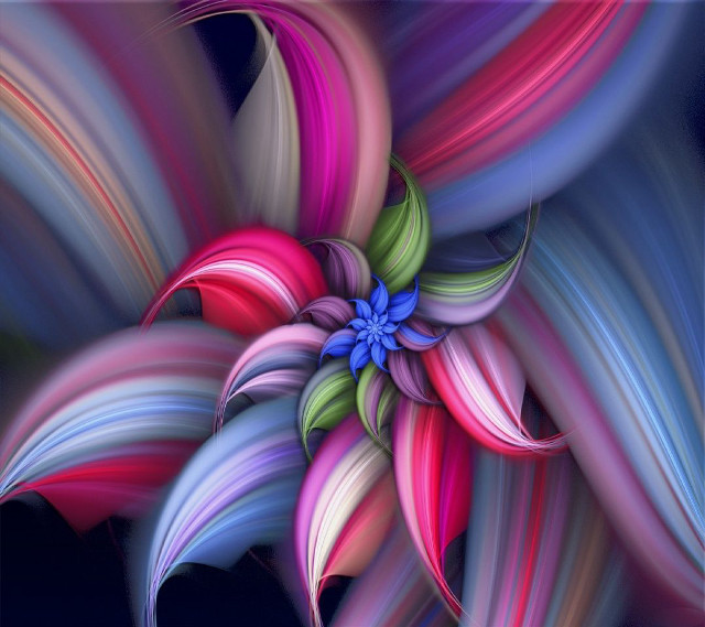 Colorful flower blue center multicolored #2 free wallpaper - medium preview image