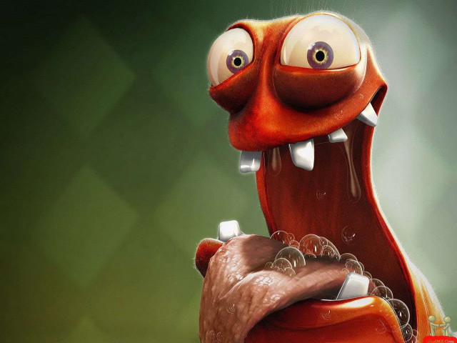 Cartoon character toothbrush mouth funny #2 free wallpaper - medium preview image