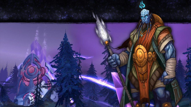 Man sword forest trees purple free wallpaper - medium preview image