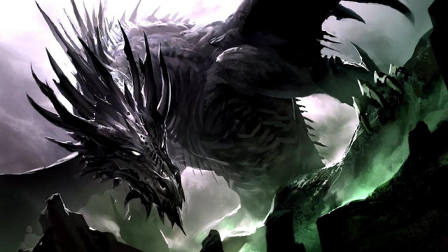 Dragon huge head wings back free wallpaper - medium preview image