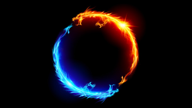 Blue red ring black fire free wallpaper - medium preview image