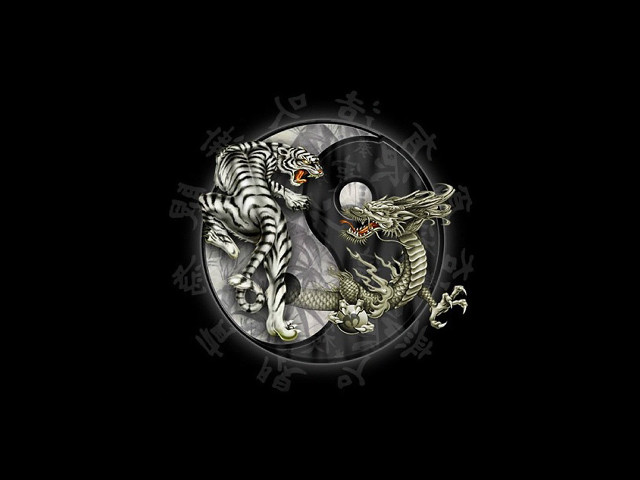 White dragon couple illusion magic free wallpaper - medium preview image