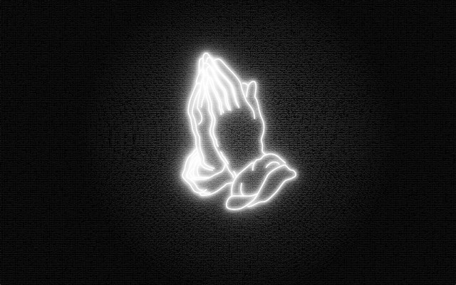 Neon person holding cat dark free wallpaper - medium preview image