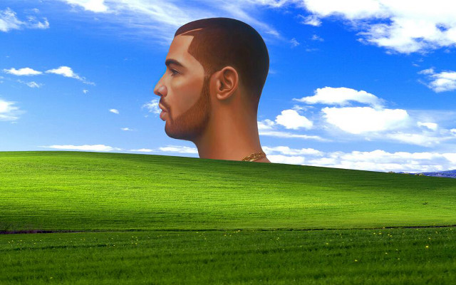 Man head grass field blue free wallpaper - medium preview image