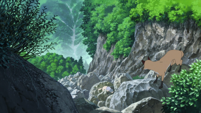 Cartoon cow rock forest mountain free wallpaper - medium preview image