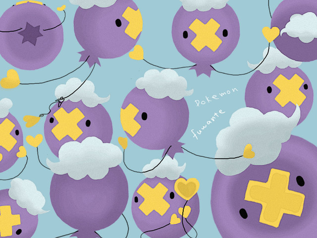 Balloons crosses clouds pattern image free wallpaper - medium preview image