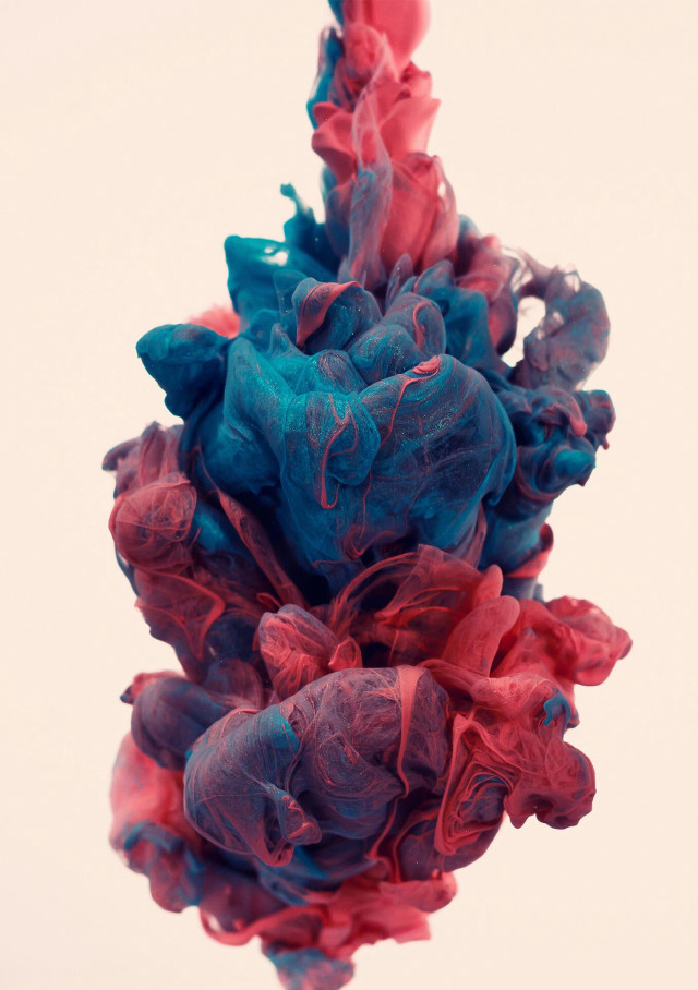 Red blue substance floating white free wallpaper - medium preview image