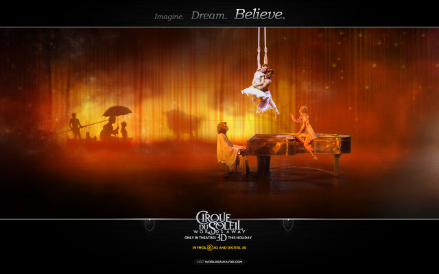 Woman suspended string man piano free wallpaper - medium preview image