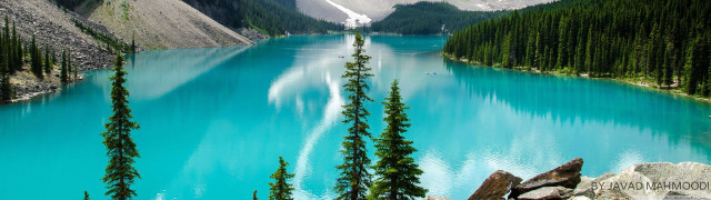 Lake surrounded by mountains and free wallpaper - medium preview image