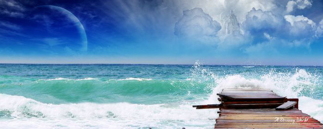 Pier ocean planet blue sky free wallpaper - medium preview image