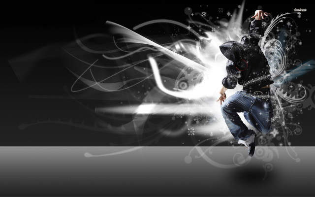 Man dancing black background white #2 free wallpaper - medium preview image