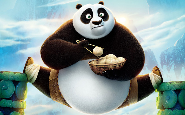 Panda bear eating food with #2 free wallpaper - medium preview image