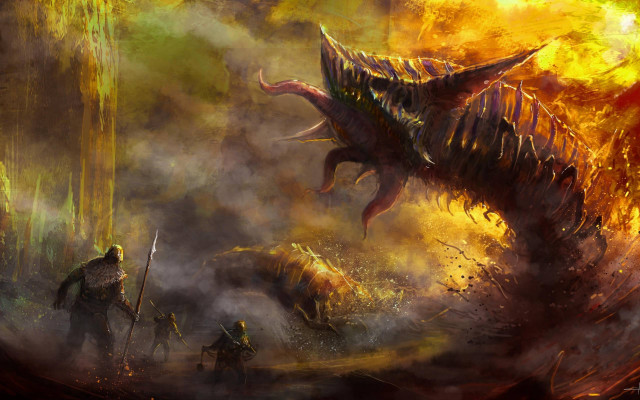 Dragon attack man forest fire #2 free wallpaper - medium preview image