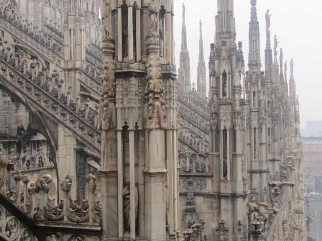 Cathedral clock tower statues sky free wallpaper - medium preview image