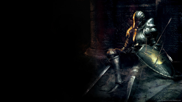 Knight sitting chair sword shield free wallpaper - medium preview image