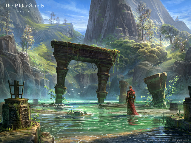 Man river mountains rocks bridge free wallpaper - medium preview image