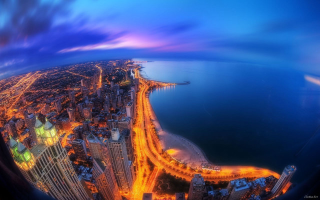 City night view plane window #2 free wallpaper - medium preview image