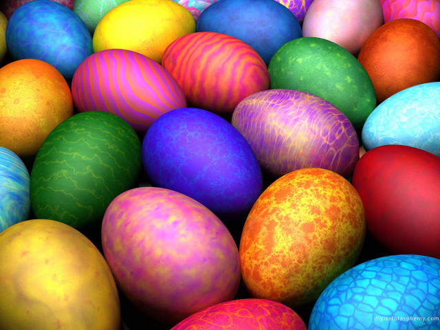 Colorful eggs pile tabletop black free wallpaper - medium preview image