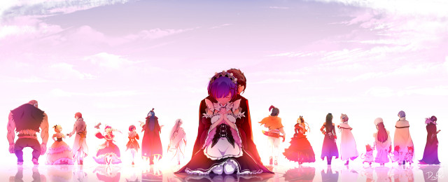 People line sky background clouds free wallpaper - medium preview image