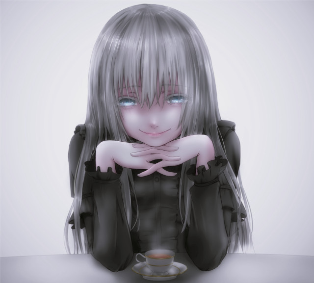 Girl long hair sitting floor free wallpaper - medium preview image
