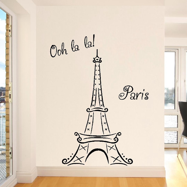 Eiffel tower paris wall decal free wallpaper - medium preview image