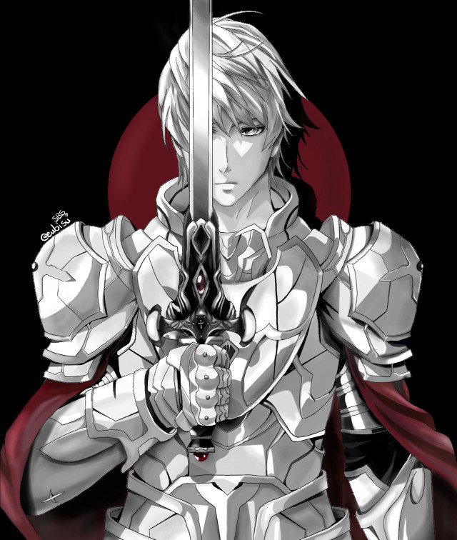Man armor sword red circle free wallpaper - medium preview image