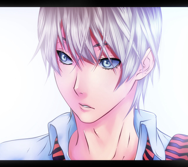 Man blue eyes striped shirt free wallpaper - medium preview image