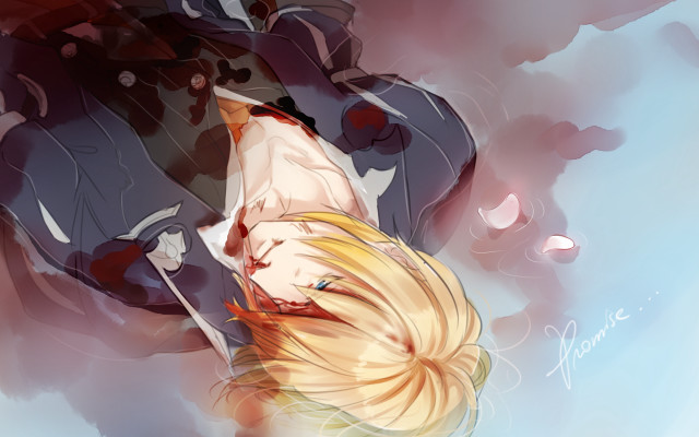 Blonde woman black suit laying free wallpaper - medium preview image