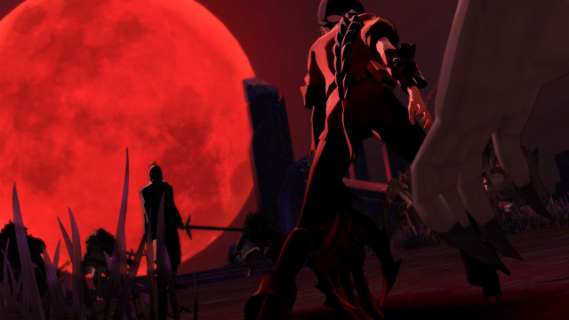 Red moon demonic men group free wallpaper - medium preview image