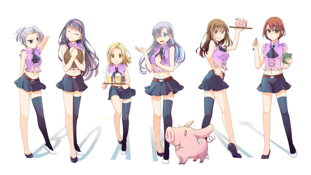 Anime girls outfits piggy bank free wallpaper - medium preview image