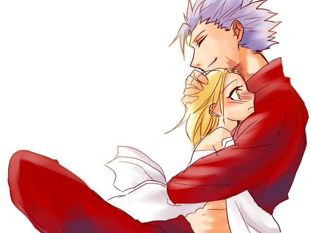 Man woman hugging cartoon red free wallpaper - medium preview image