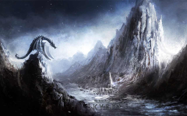 Dragon mountain fantasy ship water free wallpaper - medium preview image