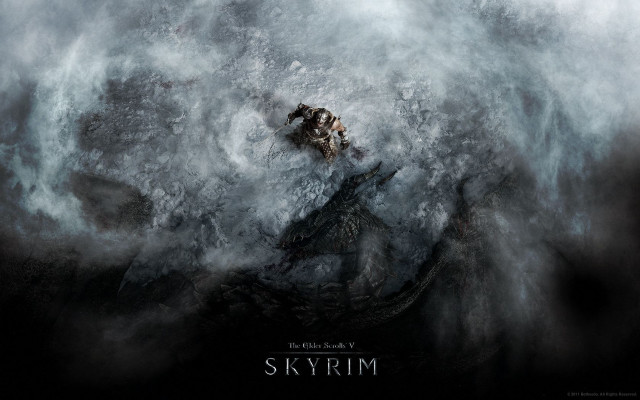 Man boat water skyrim logo free wallpaper - medium preview image