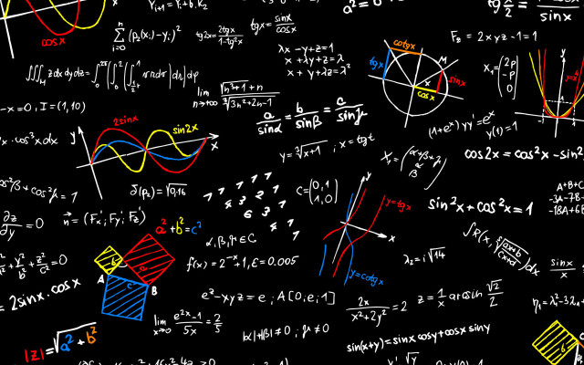 Blackboard graphs numbers colorful intricate free wallpaper - medium preview image