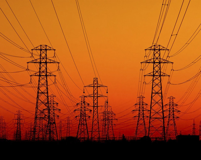 Sunset power lines red sky #5 free wallpaper - medium preview image